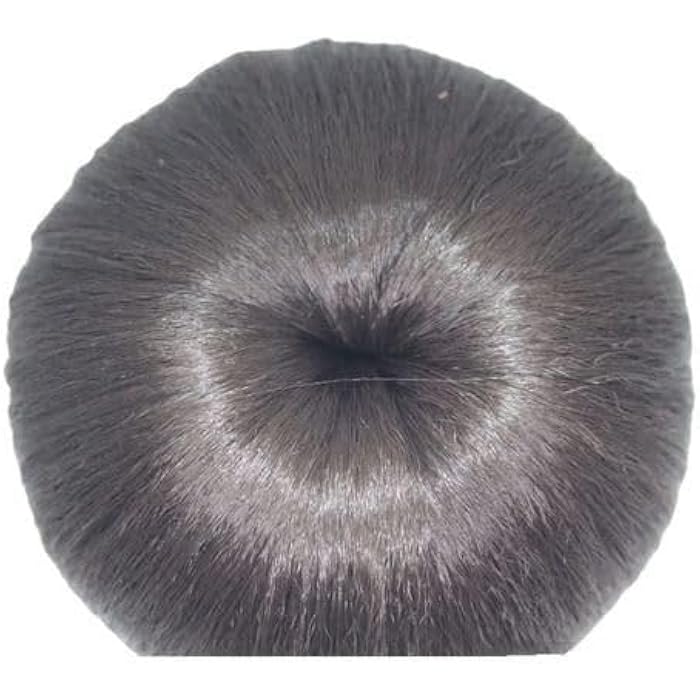 Donut Wig Bun Grey Synthetic Chignon Styling Round Hair Accessory - Image 1